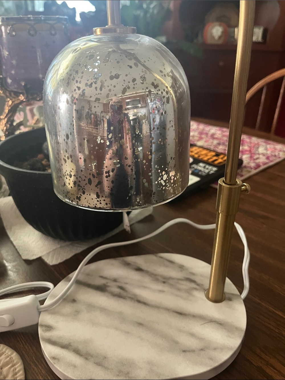 Speckled Silver Bell candle warmer never used